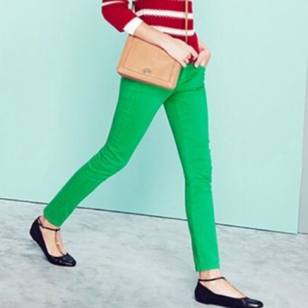 J. Crew Green Matchstick Jeans